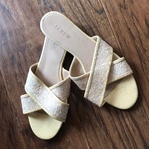 J.crew glitter cross cross slide sandal